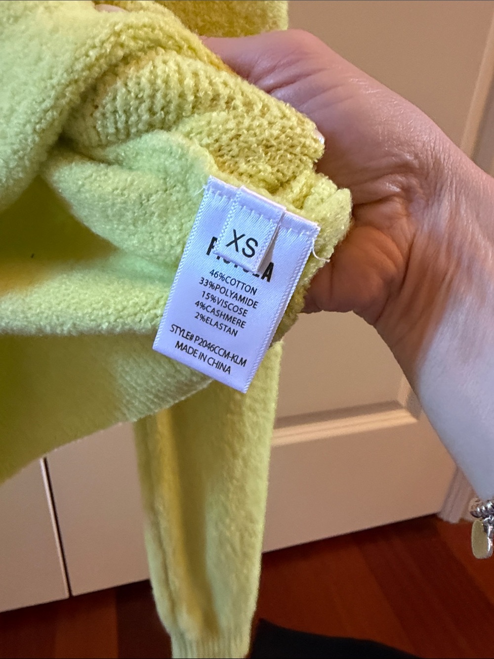 pistola Neon Yellow Cropped V-Neck Cardigan - Picture 2 of 2
